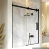 VEVOR Bathtub Shower Door 60" W x 60" H Semi-Frameless Sliding Door Black, 5/16" Thick Clear Tempered Glass, Sliding Tub Shower Door with 2 Stainless Steel Handles, Nano Coating, for Bathroom Tubs