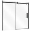 VEVOR Bathtub Shower Door 60" W x 60" H Semi-Frameless Sliding Door Black, 5/16" Thick Clear Tempered Glass, Sliding Tub Shower Door with 2 Stainless Steel Handles, Nano Coating, for Bathroom Tubs