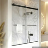 VEVOR Bathtub Shower Door 60"W x 60"H Frameless Bypass Sliding Doors Black, 5/16" Clear Tempered Glass, Double Sliding Tub Shower Doors with 2 Stainless Steel Handles, Nano Coating, for Bathroom Tubs