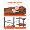 VEVOR Kitchen Utility Cart, 3 Tier 23.7 in Microwave Stand Coffee Cart, Heavy Duty Storage Rack, Service Trolley on Wheels, Industrial Rolling Work Table with 8 Hooks, for Mini Oven, Toaster, Vintage