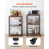 VEVOR Kitchen Utility Cart, 3 Tier 23.7 in Microwave Stand Coffee Cart, Heavy Duty Storage Rack, Service Trolley on Wheels, Industrial Rolling Work Table with 8 Hooks, for Mini Oven, Toaster, Vintage
