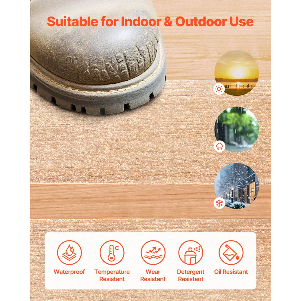 VEVOR Anti-Slip Tape, 30 FT x 4 inch Transparent Non-Slip Grip Tape for Indoor & Outdoor Use, Ultra-Clear Non Skid Traction Treads for Bathrooms Boats Stairs Pools, Safe & Comfortable for Bare Feet