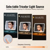 VEVOR Vanity Mirror with Lights, Three Color Lighting Modes, Lighted Makeup LED Mirror, and 5X Magnification,USB Port, Smart Touch Control, 360°Rotation (21.7x17.7 in, White)