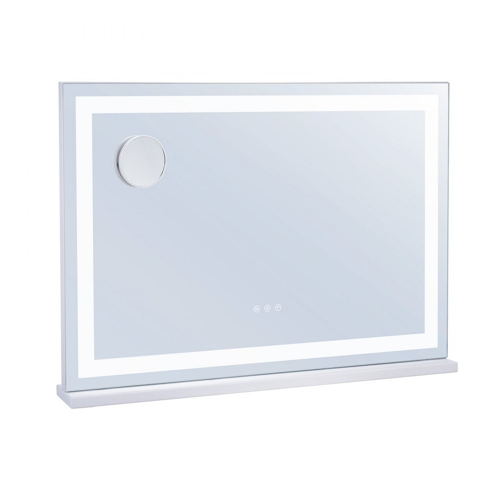 VEVOR  Large Vanity Mirror with Lights, Three Color Lighting Modes, Lighted Makeup LED Mirror,5X Magnification,USB Port,Smart Touch Control,Desktop Wall-Mounted (31.5x21.7 in, White)