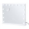 VEVOR Hollywood Vanity Mirror With Lights,15 Dimmable Bulbs &3 Color Lighting Modes, Makeup Mirror w/ Detachable 5X Magnification,USB Port,Smart Touch Control,Desktop Wall-mount(22.8x18.1 in, White)