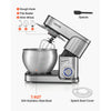 VEVOR 7.4 Qt Tilt Head Stand Mixer 500W Electric Dough Mixer, 6 Speeds with Pulse Food Kitchen Mixer with Stainless Steel Bowl, Splash Guard, Dough Hook, Whisk, Beater, for Baking Mixing