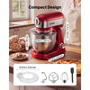 VEVOR 5.3 Qt Tilt Head Stand Mixer 400W Electric Dough Mixer, 10 Speeds Food Kitchen Mixer with Stainless Steel Bowl, Splash Guard, Dough Hook, Whisk, Beater, for Baking Mixing