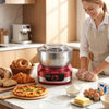 VEVOR 5.3 Qt Electric Dough Maker 500W Stand Mixer Removable Lid, Stepless Speed Adjustment Food Kitchen Mixer with Stainless Steel Bowl, Dough Hook, Whisk, Beater, for Pizza Bread Pasta Mochi