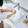 VEVOR Rectangle Vessel Sink, 19" x 14.7" Bathroom Vessel Sink Countertop, White Ceramic Bathroom Sinks Above Counter, Modern Style, Bright and Elegant, Well-Packaged for Bathroom, Hotel, Toilet, RV
