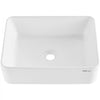 VEVOR Rectangle Vessel Sink, 19" x 14.7" Bathroom Vessel Sink Countertop, White Ceramic Bathroom Sinks Above Counter, Modern Style, Bright and Elegant, Well-Packaged for Bathroom, Hotel, Toilet, RV