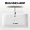VEVOR Rectangle Vessel Sink, 24" x 13.8" Bathroom Vessel Sink Countertop, White Ceramic Bathroom Sinks Above Counter, Modern Style, Bright and Elegant, Well-Packaged for Bathroom, Hotel, Toilet, RV