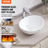 VEVOR Oval Vessel Sink, 16" x 13.4" Bathroom Vessel Sink Bowl Countertop, White Ceramic Bathroom Sinks Above Counter, Bowl Sink with Modern Style, Well-Packaged for Bathroom, Hotel, Toilet, RV