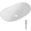 VEVOR Oval Vessel Sink, 23.3" x 14.2" Bathroom Vessel Sink Bowl Countertop, White Ceramic Bathroom Sinks Above Counter, Bowl Sink with Modern Style, Well-Packaged for Bathroom, Hotel, Toilet, RV