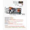 VEVOR Mini Metal Lathe 7" x 16" 750W Benchtop Lathe Machine Variable Speed, for Precision Metalworking Turning, 2500 RPM Max Speed, with Metal Gear, LED Display, Supports 10 Metric 10 Imperial Threads