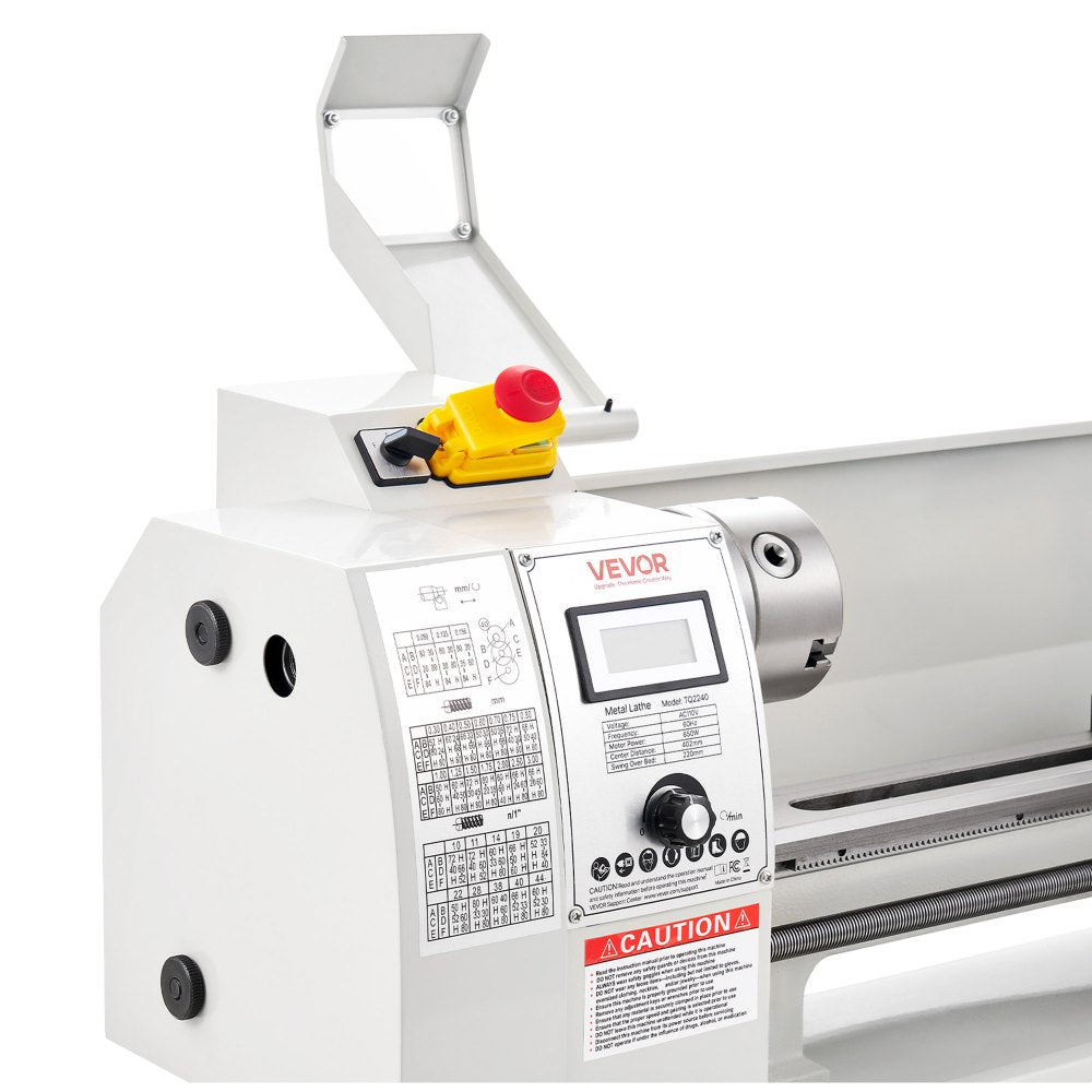 VEVOR Metal Lathe 8 x 16 in 650W Benchtop Lathe Machine Variable Speed, 2500 RPM Max Speed with Metal Gear, Reversible Direction, 14 Metric 10 Imperial Threads, for Precision Metalworking Turning
