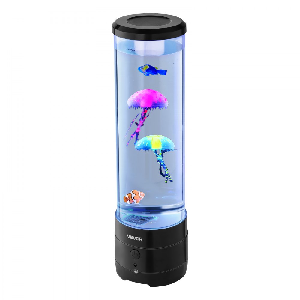 VEVOR Sensory Bubble Tube Lamp, 16 Color Changing Light Effects, Water Fish Lamp with Built-in Bluetooth Speaker & White Noise, Fake Aquarium Tank Night Light for Bedroom Living Room Home Decor