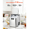 VEVOR Countertop Ice Maker, 44 lbs per Day, Self-Cleaning Portable Machine with Scoop, 4 lbs Ice-Storage Basket, Nugget Ice-Making Machine with Chewable Ices for Home, Kitchen, Office, Bar & Party