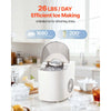VEVOR Countertop Ice Maker, 7 Cubes Ready in 6 Mins, 26 lbs per Day, Self-Cleaning Portable Machine with Ice Scoop, Ice-Making Machine with 2 Sizes Bullet Ices for Home, Kitchen, Office, Bar & Party