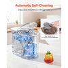 VEVOR Countertop Ice Maker, 7 Cubes Ready in 6 Mins, 26 lbs per Day, Self-Cleaning Portable Machine with Ice Scoop, Ice-Making Machine with 2 Sizes Bullet Ices for Home, Kitchen, Office, Bar & Party