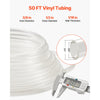 VEVOR Clear Vinyl Tubing, 3/8" ID x 1/2" OD, 50FT Plastic PVC Tubing, Flexible and Cuttable Clear Hose, 1/16 in Wall Thickness, High-strength PVC Material for Aquarium Irrigation Swimming Pool Lab