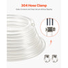 VEVOR Clear Vinyl Tubing, 3/8" ID x 1/2" OD, 50FT Plastic PVC Tubing, Flexible and Cuttable Clear Hose, 1/16 in Wall Thickness, High-strength PVC Material for Aquarium Irrigation Swimming Pool Lab