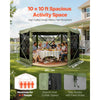 VEVOR Pop up Gazebo Screen Tent, 10 x 10 ft Large 6-Sided Camping Canopy Tent with Removable Top & Carry Bag, Quick-Set & Bite-Proof, Screen House Sun Shelter for 6-8 Persons Backyard Patio, Green