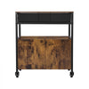 VEVOR Coffee Bar Cabinet, 24 Inch Farmhouse Coffee Bar Cabinet with Storage, Movable Coffee Bar Table with Wheels & Mesh Door, Sideboard Buffet Cabinet for Kitchen, Entryway