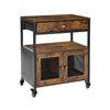 VEVOR Coffee Bar Cabinet, 24 Inch Farmhouse Coffee Bar Cabinet with Storage, Movable Coffee Bar Table with Wheels & Mesh Door, Sideboard Buffet Cabinet for Kitchen, Entryway
