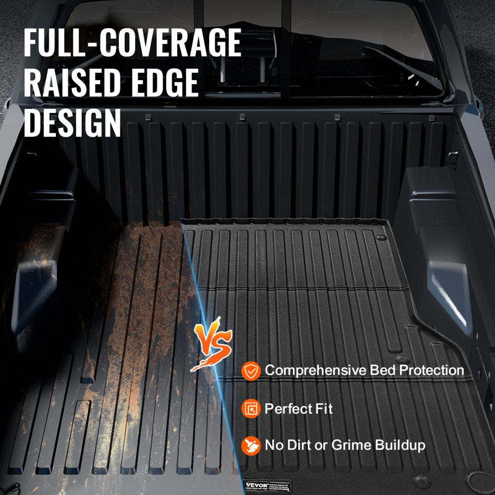 VEVOR Truck Bed Mat, Compatible with 2005-2023 Toyota Tacoma, TPE Truck Bed Liner Mat Fits for 5 FT Bed, Thick and Heavy-Duty Bed Mat Car Accessories for All-Weather Protection, Prevent Slipping