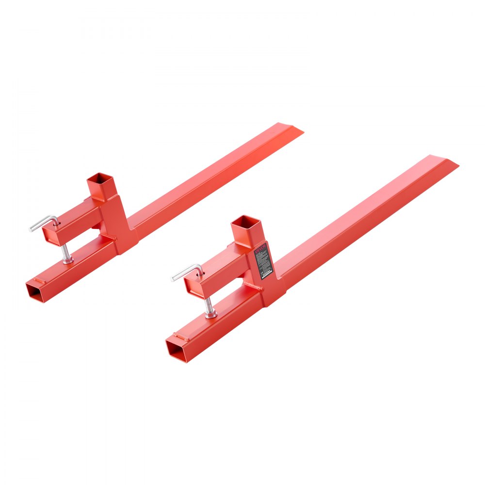VEVOR Pallet Forks, 2000 lbs Clamp on Pallet Forks, 43-Inch Total Length Heavy-Duty Quick Attach Tractor Fork Compatible with Tractor Attachments, Loader Bucket, and Skid Steer, Orange