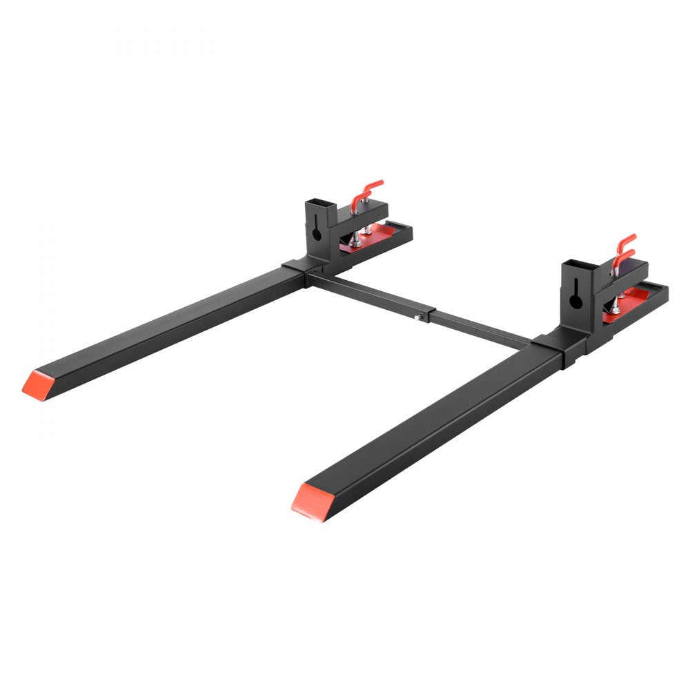 VEVOR Pallet Forks, 4000 lbs Clamp on Pallet Forks, 60-Inch Total Length Heavy-Duty Tractor Fork with Adjustable Stabilizer Bar for Tractor Attachments, Loader Bucket, and Skid Steer, Black