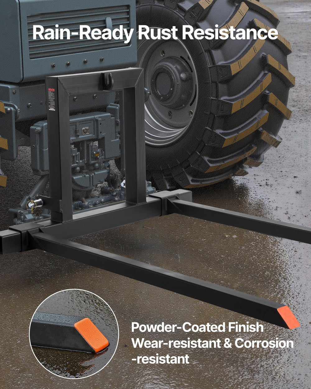 VEVOR Pallet Forks - rust resistance infographic