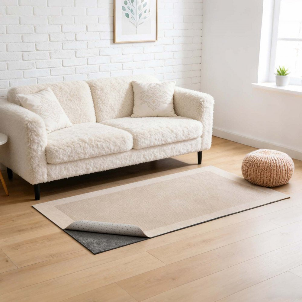 VEVOR Rug Pad 3 x 5 ft, Non-slip Carpet Area Pad, Rug Mat Padding with Dual Surface Felt Cushion & Rubber Gripper, Hardwood Floor Protection for All Floors, Finishes, Keeps Carpets in Place