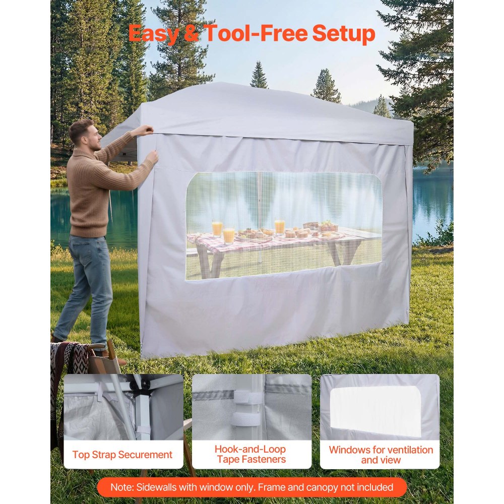 VEVOR Canopy Sidewalls Fit for 10 x 10 ft Pop Up Canopy Tent Tent Side Walls with Waterproof and Sunlight Protection Layer for Outdoor Event Tents
