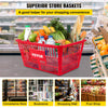 VEVOR Shopping Baskets, 12-Pack, Red, Sturdy Polyethylene with Handles and Stand, Size: 16.9"L x 11.8"W x 8.07"H, Suitable for Stores & Groceries - Capacity: 21 L/5.6 Gal