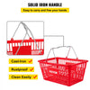 VEVOR Shopping Baskets, 12-Pack, Red, Sturdy Polyethylene with Handles and Stand, Size: 16.9"L x 11.8"W x 8.07"H, Suitable for Stores & Groceries - Capacity: 21 L/5.6 Gal