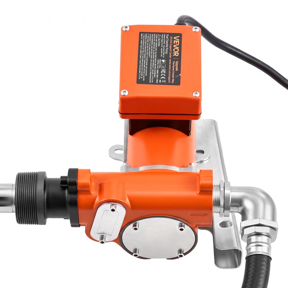 VEVOR Fuel Transfer Pump 12V DC 20 GPM Tank Mount Electric Diesel Pump Kit, for Diesel Kerosene, 1/4 HP Motor, Heavy Duty Cast Iron Housing, with Manual Fuel Nozzle, Discharge Hose, Fixed Mounting Base