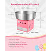 VEVOR Electric Cotton Candy Machine, 1000W Commercial Candy Floss Maker with 20.5 in Stainless Steel Bowl, Sugar Scoop, and Drawer, Easy Home Use, Perfect for Kids Birthday, Family Party, Pink