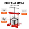 VEVOR Fruit Wine Press, 0.8 Gallon/3L, 2 Stainless Steel Barrels, Manual Juice Maker, Cider Apple Grape Tincture Vegetables Honey Olive Oil Making Press with T-Handle for Outdoor, Kitchen, and Home