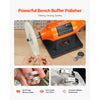VEVOR 3/4HP Bench Buffer Polisher, 8-inch Bench Polishing Buffing Machine, 3450RPM Single Speed Benchtop Polisher with 2PCS Cloth Wheels & Cast Iron Base for Metal, Jewelry, Wood Polishing