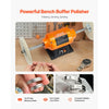 VEVOR 1/2HP Bench Buffer Polisher, 8-inch Bench Polishing Buffing Machine, 1725RPM/3450RPM Dual Speed Benchtop Polisher with 2PCS Cotton Wheels & Cast Iron Base for Metal, Jewelry, Wood Polishing