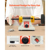VEVOR Bench Buffer Polisher, 1/2HP Polishing Buffing Machine, 0 to 8000RPM Benchtop Polisher Grinder with 4" Cloth Wheel, 3" Grinding Wheel & 3" Fiber Wheel for Metal, Jewelry, Wood and Plastic