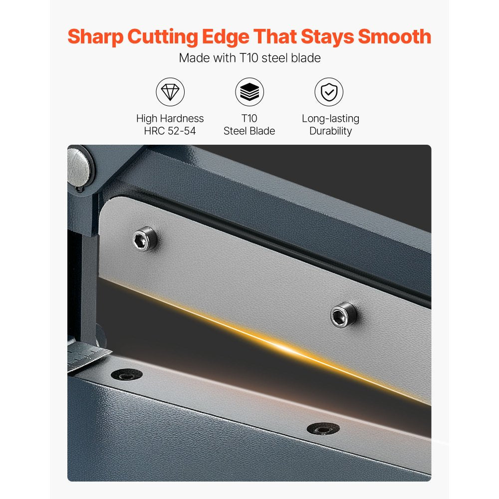 VEVOR Guillotine Sheet Metal Shear, 12 in Manual Hand Plate Shear, Heavy Duty Metal Plate Cutter Tool, with Solid Steel Frame, High Precision, for Cutting PCB Boards, Aluminum, Steel, Copper, Plastic