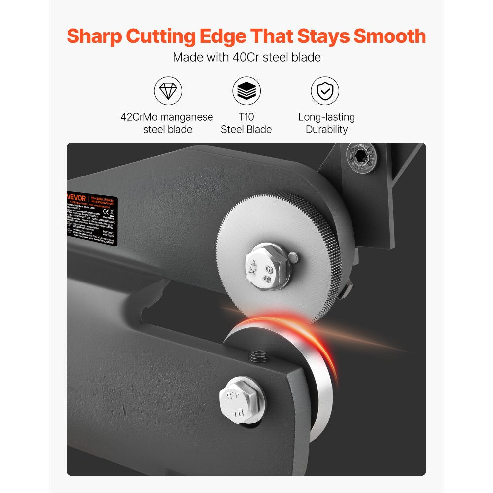 VEVOR Sheet Metal Shear, Throatless Rotary Hand Shear, 16 Gauge Mild Steel Sheet Cutter with 0.06 in Capacity, with Solid Construction, Mounting Type, for Cutting Steel, Copper, Rebar, and Aluminum