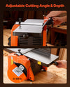 VEVOR Spiral Benchtop Jointer, 8 Inch, 2 HP 8500 RPM Bench Top Wood Jointer, with 18-Blade Spiral Cutterhead, Extendable Cast Aluminum Table, Up to 1/8 in Depth, Adjustable Fence, for Woodworking DIY
