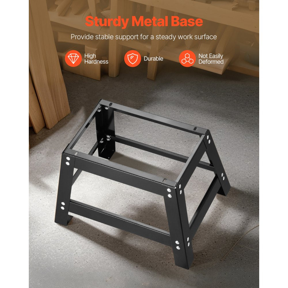 VEVOR Benchtop Router Table, 24 in x 15.7 in, Bench Top Routing Table with Adjustable Fence, MDF Top, Sturdy Metal Base, 2-1/2 in Dust Collection Port, Compatible with Routes & Various Drill Bits
