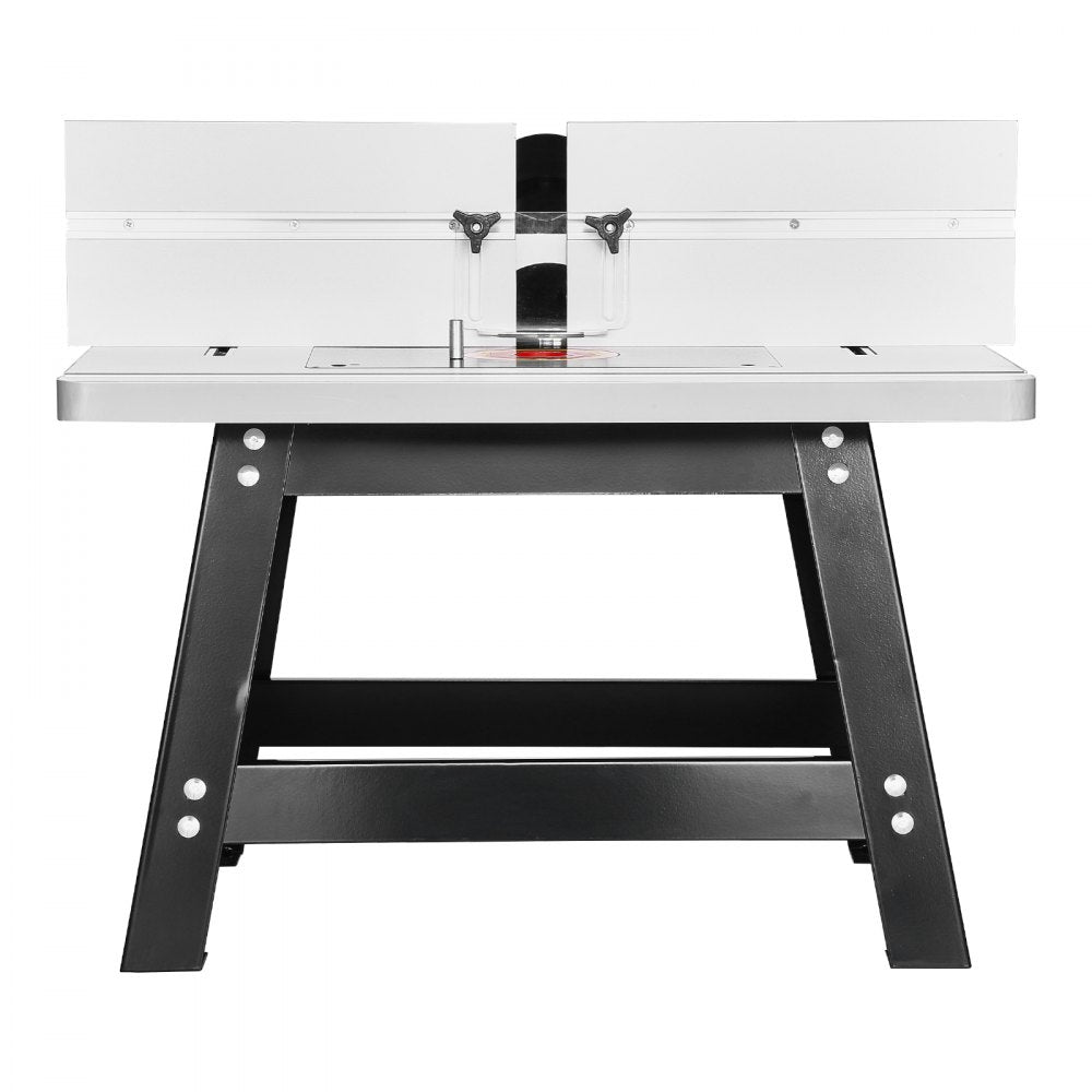 VEVOR Benchtop Router Table, 24 in x 15.7 in, Bench Top Routing Table with Adjustable Fence, MDF Top, Sturdy Metal Base, 2-1/2 in Dust Collection Port, Compatible with Routes & Various Drill Bits