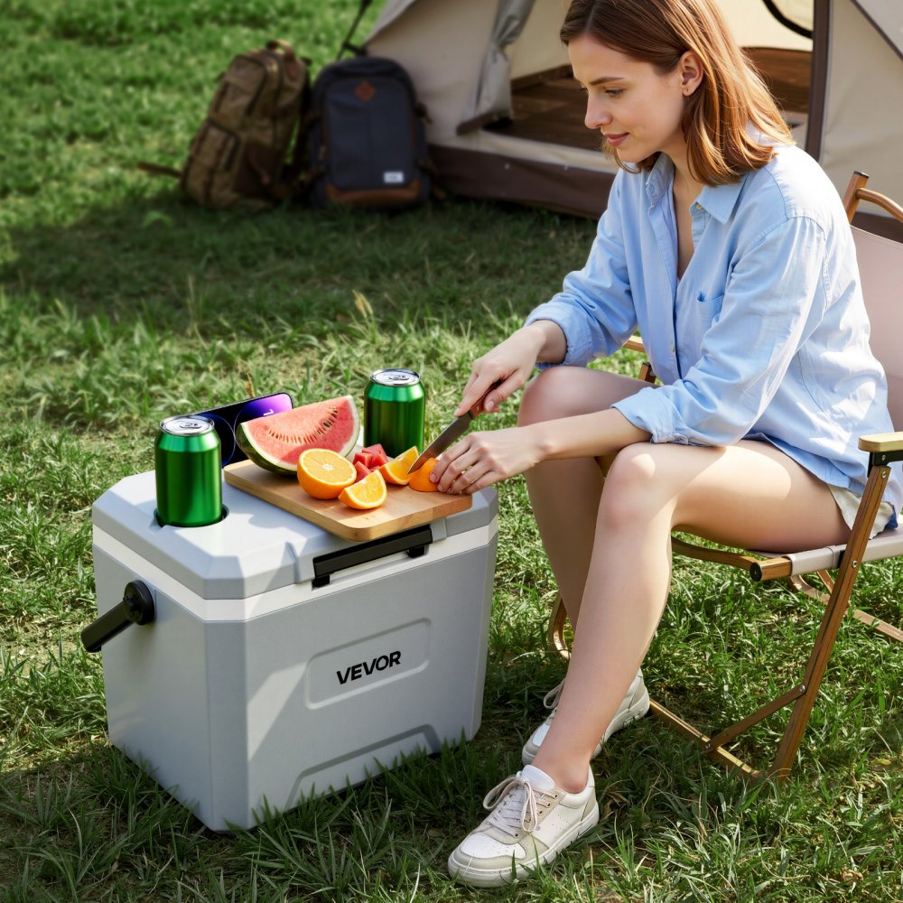 VEVOR Hard Cooler, 17QT Portable Cooler, Leak-Resistant Coolbox Keeps Contents Cool for 48 Hours, Insulated Chests with Ice Retention and Heavy-Duty Handle, Ultra-Light for Camping, Concerts, Sports