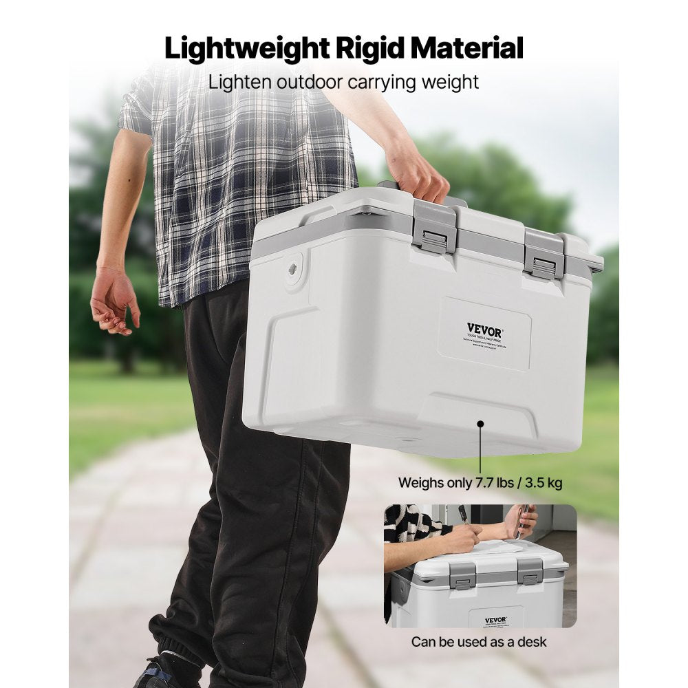 VEVOR Portable Cooler, 21 QT Hard Cooler with Ice Retention, Heavy-Duty Handles and Strap, Lightweight Rigid Material Insulated Portable Cooler, Suitable for Family Picnics and Short Trips