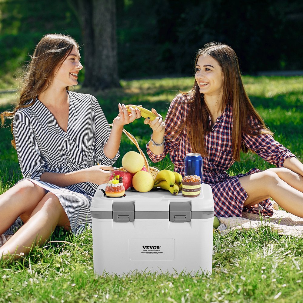 VEVOR Portable Cooler, 21 QT Hard Cooler with Ice Retention, Heavy-Duty Handles and Strap, Lightweight Rigid Material Insulated Portable Cooler, Suitable for Family Picnics and Short Trips
